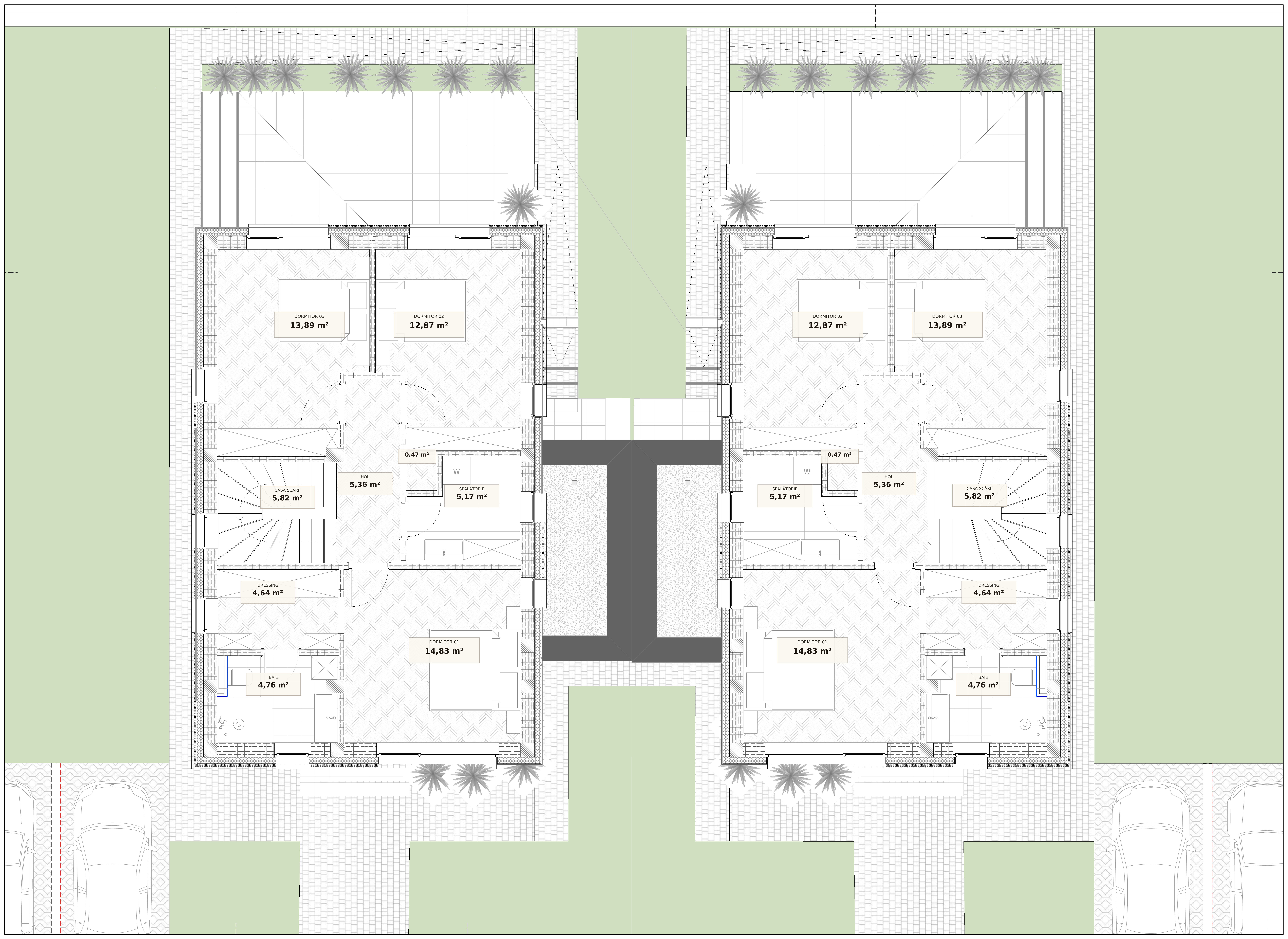 Plan etaj casă cuplată